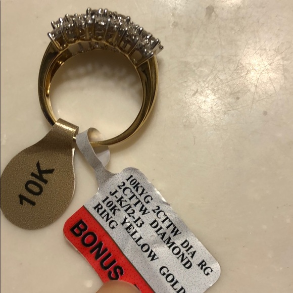 10 K Gold Ring 2 CTTV Diamand Ring New 6.5 - Picture 5 of 8